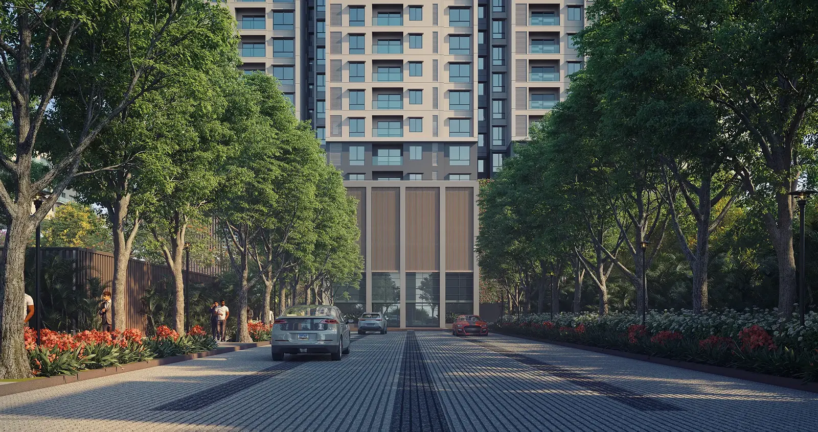 The grand drive at Brigade Altius in Sholinganallur, Chennai