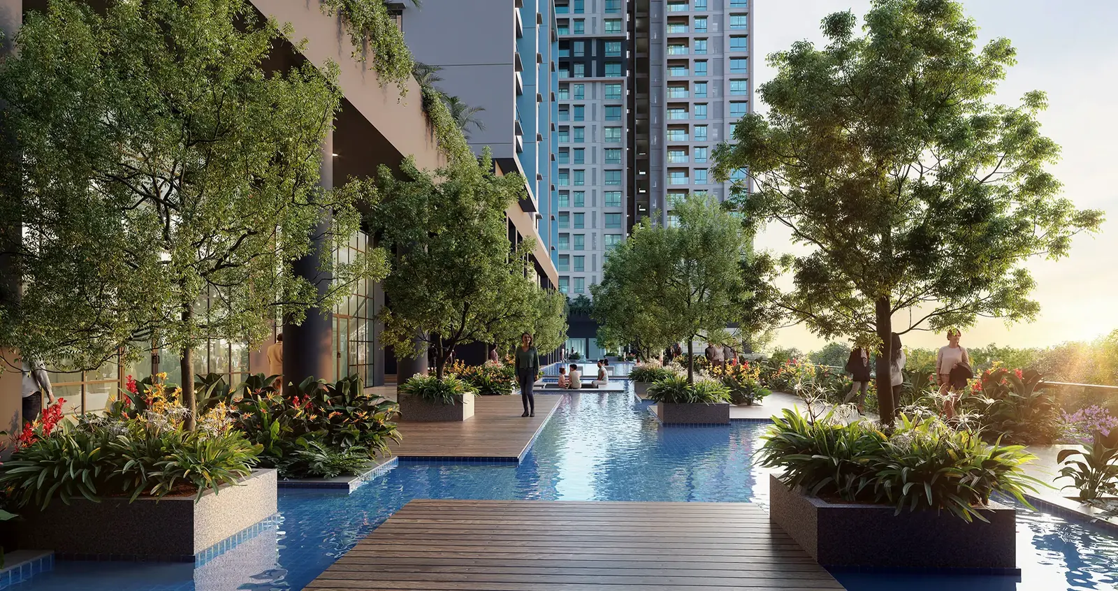 Water court at Brigade Altius in Sholinganallur, Chennai